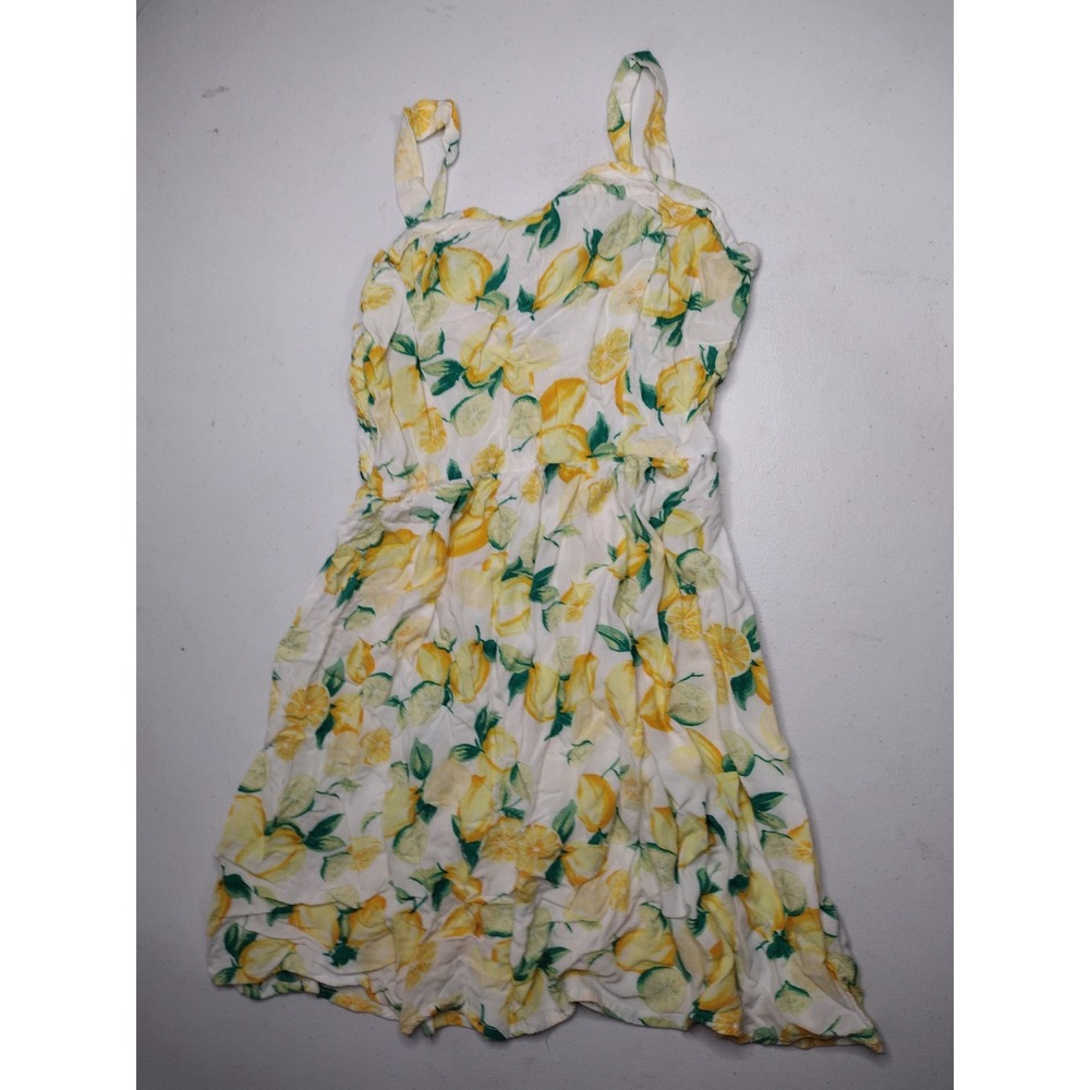 Girls Yellow Lemon Print‎ Smocked Sundress Girls Size 12